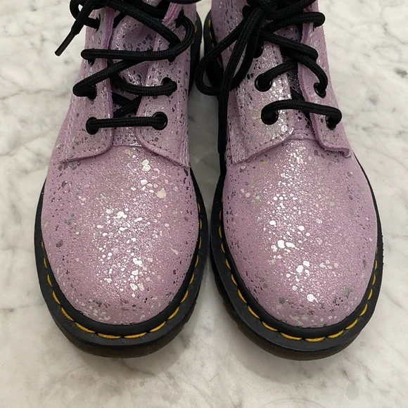 Dr. Marten metallic paint splatter suede shoes size 8 - Picture 2 of 9